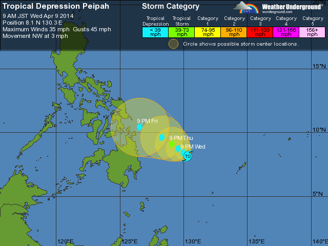 Updated Tropical Depression Peipah 09-Apr-14