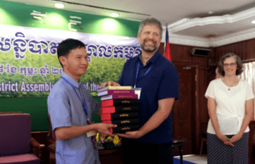 Churches in Cambodia Receiving Bibles