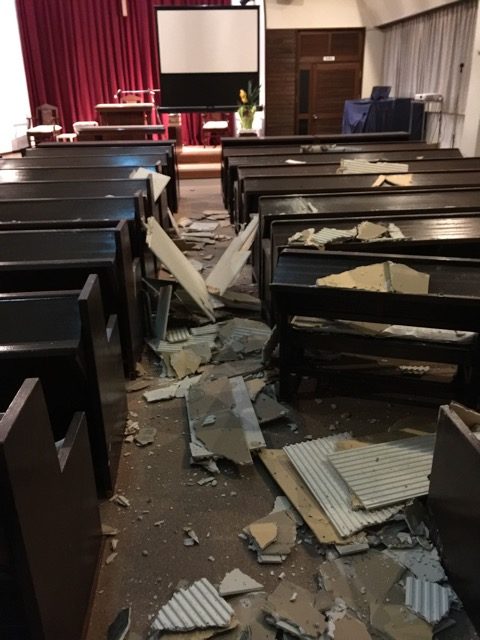 Damage at Kumamoto Church of the Nazarene