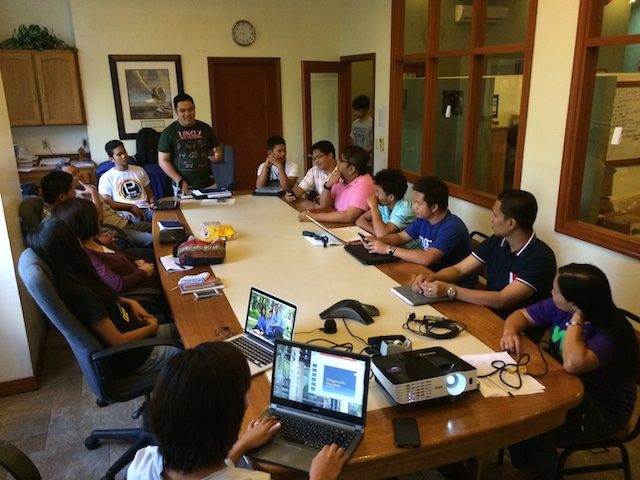 NYI Leaders meet at the Philippine Field Office for a 3 day training.