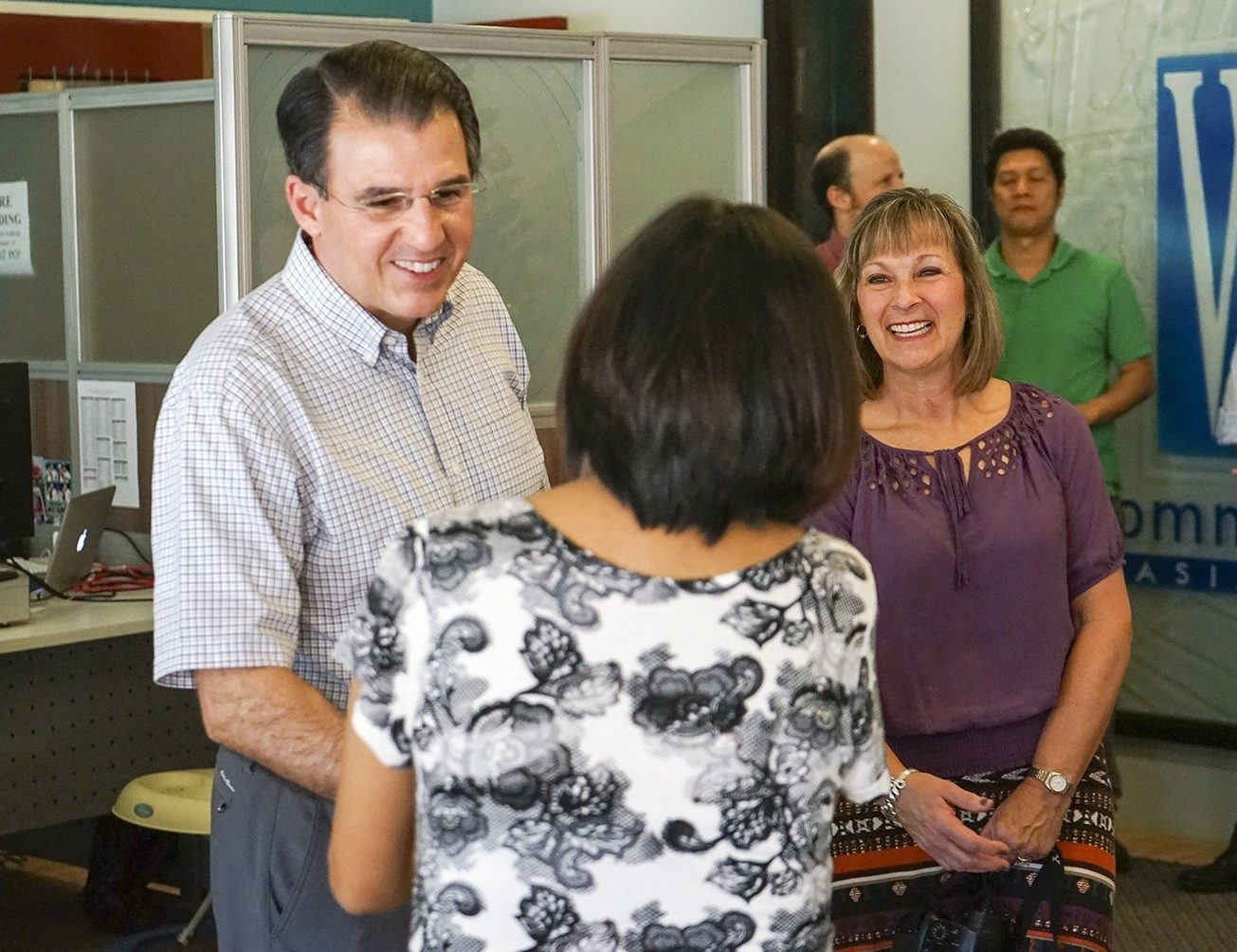 David and Sharon Graves meet staff at the World Mission Communications Center in Manila, Philippines.